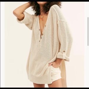 NEW FREE PEOPLE FIREFLY TUNIC SWEATER HENLEY